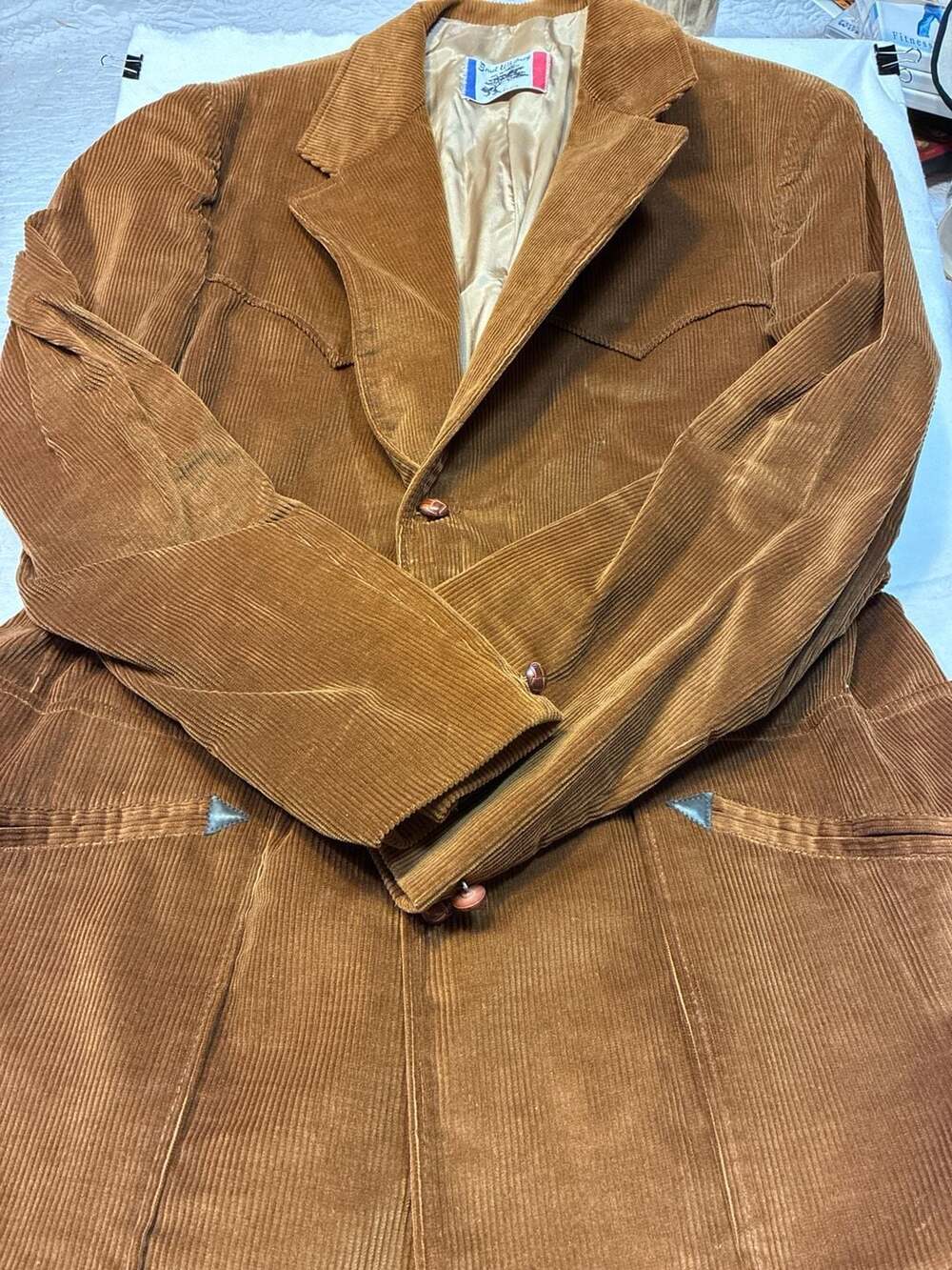 Vintage Brad Whitney California Brown Wide Wale Corduroy Western Blazer Sport Co